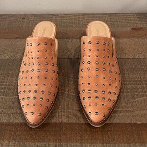 Studded Pointed Toe Mule in Tan - Women